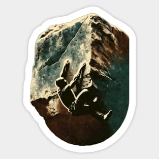 Vintage Climber - Retro Style Bouldering Illustration Sticker